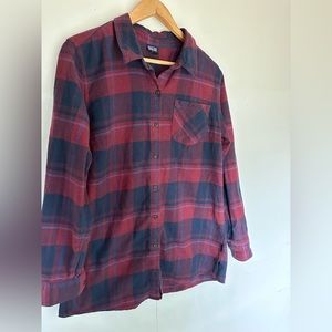 Patagonia Organic Cotton Men’s Plaid Shirt  Size L Red And Blue